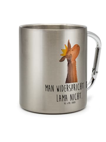 Mr. & Mrs. Panda Tasse Lamakopf König mit Spruch in Silber