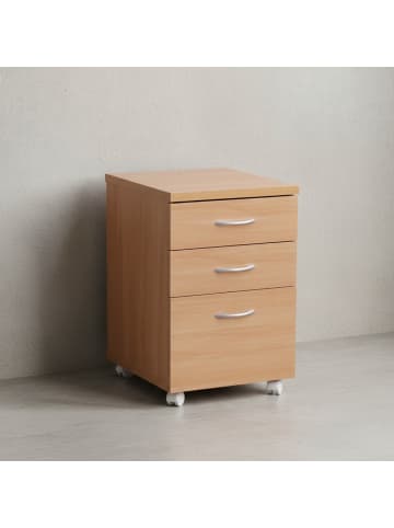 KADIMA DESIGN Rollcontainer OTTAWA 40 x 60 x 45 cm Unterschrank mit Rollen Buche,