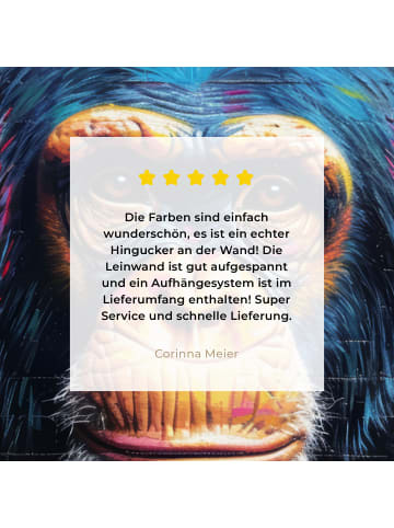 MuchoWow Leinwand bilder Bunte Schimpanse (BxH)