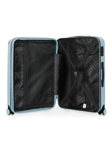 Hauptstadtkoffer Spree - Großer Koffer erweiterbar XL Trolley Aufgabegepäck, TSA, in Pool blau