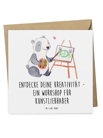 Mr. & Mrs. Panda Gutschein Kunstworkshop Kreativität mit Spruch in Weiß