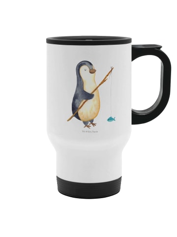 Mr. & Mrs. Panda Thermobecher To Go Pinguin Angler ohne Spruch in Weiß