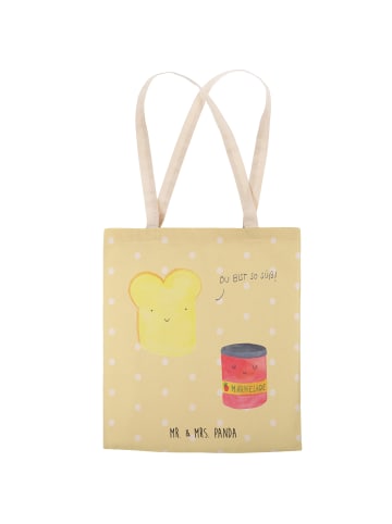 Mr. & Mrs. Panda Einkaufstasche Toast Marmelade ohne Spruch in Gelb Pastell