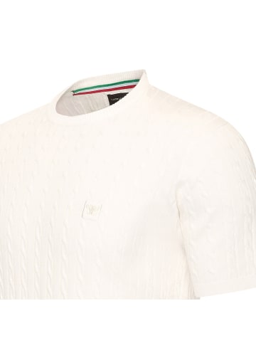 Cappuccino Italia Tee SS Loreto Cable Knit in Weiss