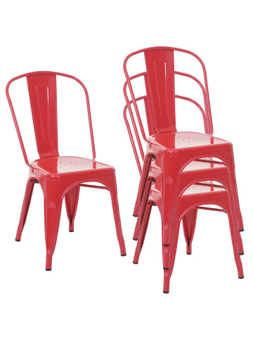 MCW 4x Stuhl A73 im Industriedesign, Rot