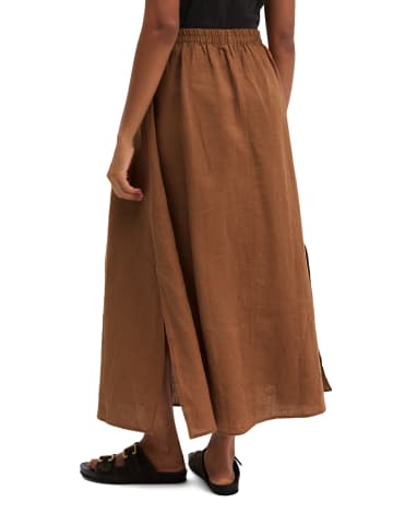 Marc O'Polo Langer Leinenrock A-Shape in Burnt Brown