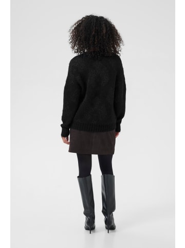 Kaffe Strickpullover KAsandra Regular fit in Black Silver Lurex Jacquard