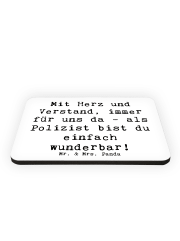 Mr. & Mrs. Panda Kühlschrankmagnet Spruch Polizist Wunderbar mit... in Weiß