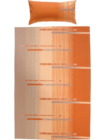Erwin Müller Edel Flanell Bettwäsche in orange-taupe
