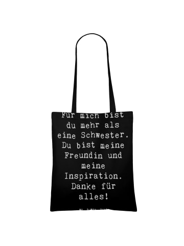 Mr. & Mrs. Panda Tragetasche Meine Schwester mit Spruch in Schwarz