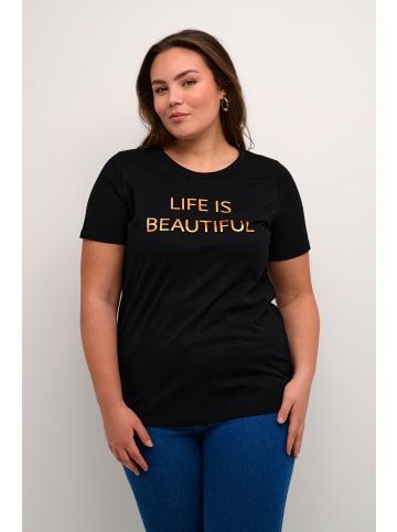 KAFFE curve T-shirt KCtiva Regular fit in Black - Copper Text Print
