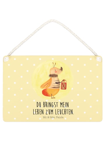 Mr. & Mrs. Panda Schild Glühwürmchen mit Spruch in Gelb Pastell