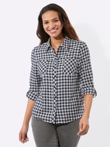 WITT WEIDEN Karo-Flanellbluse in marine-ecru-kariert