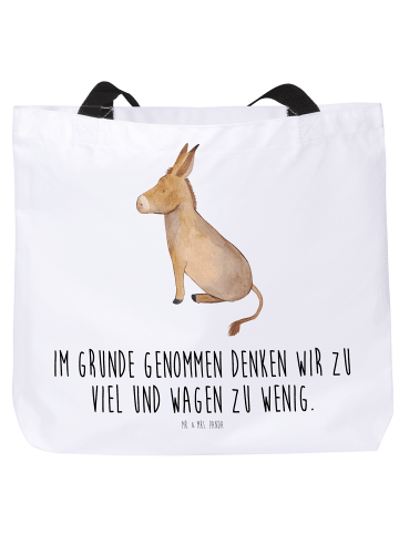 Mr. & Mrs. Panda Tasche Esel mit Spruch in Weiß