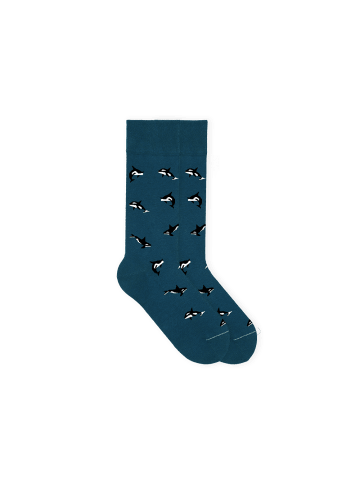von Jungfeld Gemusterte Socken mit Orca Icon in Blau