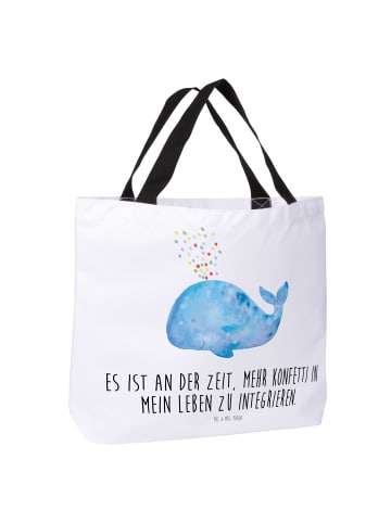 Mr. & Mrs. Panda Reisetasche Wal Konfetti mit Spruch in Weiß