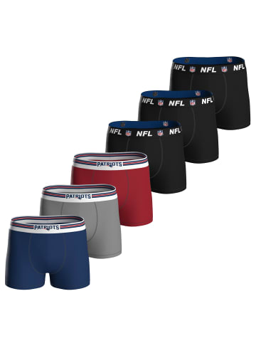 NFL Boxershort 6er Pack in New England Patriots/Schwarz