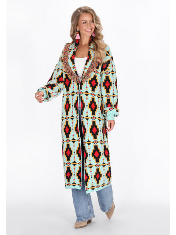 IZIA Women Cardigan in turquoise multicolor