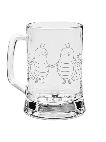 Mr. & Mrs. Panda Bierkrug Sternzeichen Zwilling ohne Spruch in Transparent