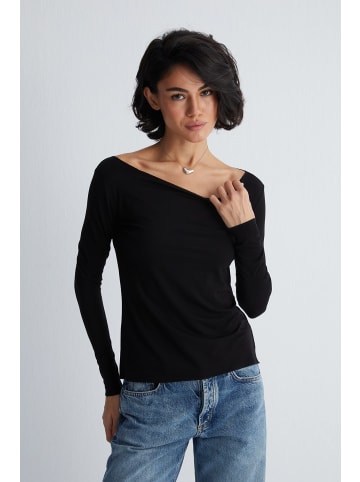 SILK AND CASHMERE Blouse in Schwarz