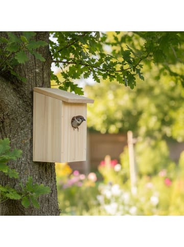 relaxdays 4 x Nistkasten in Natur - (B)12 x (H)22 x (T)14 cm