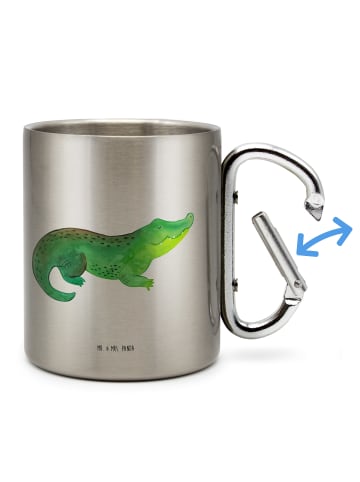 Mr. & Mrs. Panda Kaffeebecher Krokodil ohne Spruch in Silber