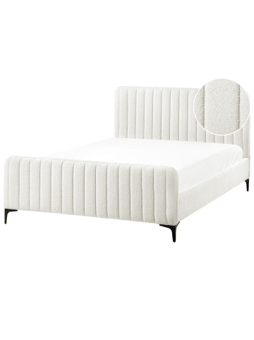 Beliani Doppelbett LUNAN in Weiß/Schwarz - (W) 146 x (H) 101 x (L) 215 cm