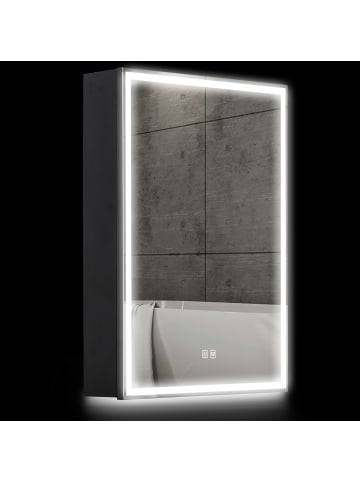 HOMCOM Spiegelschrank-50L x 12,8B x 70H cm-Schwarz