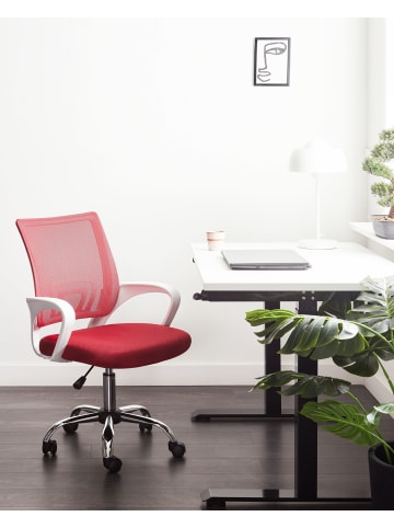 Beliani Bürostuhl SOLID in Rot/Silber/Weiß - (W) 60 x (H) 88 x (L) 60 cm