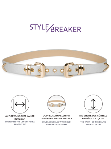 styleBREAKER Gürtel in Weiß