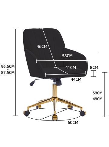 ABRIHOME Buerostuehle in Schwarz ergonomisch höhenverstellbar mit Rückenlehne