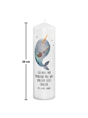 Mr. & Mrs. Panda Kerze Narwal Gitarre mit Spruch in Weiß