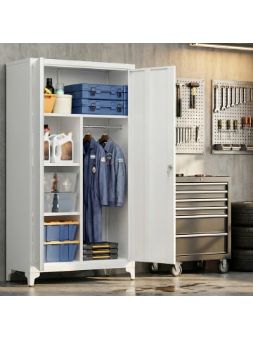 SONGMICS Aktenschrank Berend in Grau - (B)80 x (H)165 x (T)40 cm
