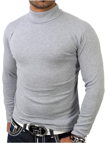 RESLAD Sweatshirt sportlicher Rolli in grau