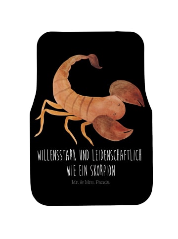 Mr. & Mrs. Panda Kfz-Fußmatte Sternzeichen Skorpion mit Spruch in Schwarz