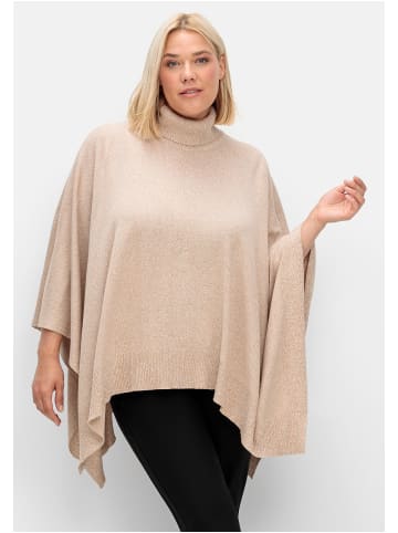 sheego Poncho in cappuccino meliert