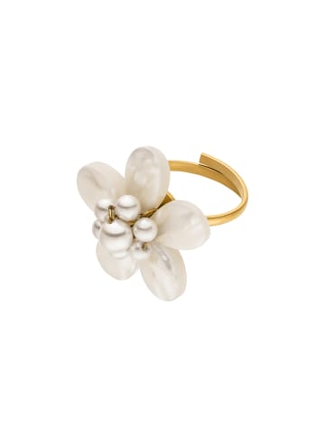 PURELEI Ring Pearly Flower Gold