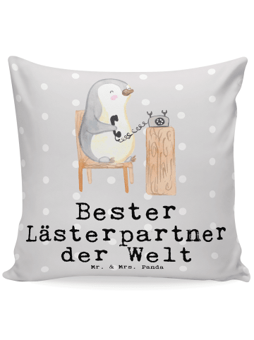 Mr. & Mrs. Panda Kopfkissen Pinguin Bester Lästerpartner der Wel... in Grau Pastell