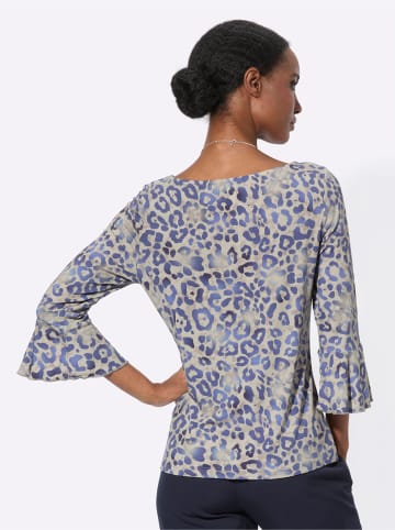creation L 3/4-Arm-Shirt in sand-marine-bedruckt