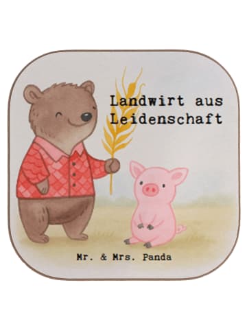 Mr. & Mrs. Panda Glasuntersetzer Landwirt Leidenschaft Design mi... in Weiß