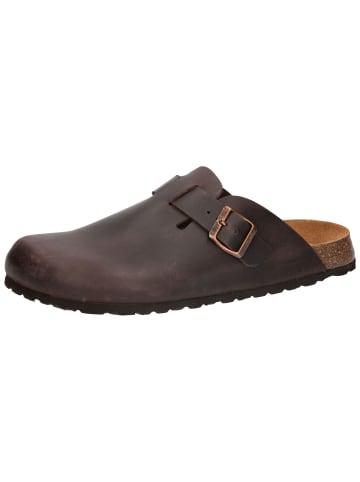 Lico Pantolette "Bioline Clog Leather" in Braun