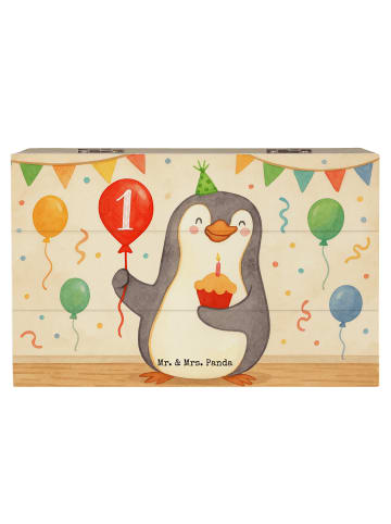 Mr. & Mrs. Panda Geschenkbox 1. Geburtstag Pinguin Luftballon De... in Weiß