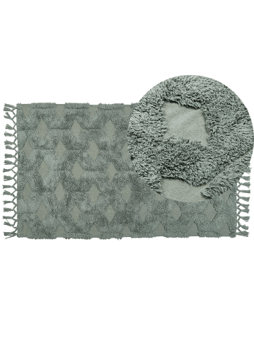 Beliani Kurzflor KARS in Grün - (W) 80 x (H) 1.4 x (L) 150 cm