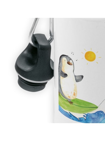 Mr. & Mrs. Panda Kinderflasche Pinguin Surfer ohne Spruch in Weiß