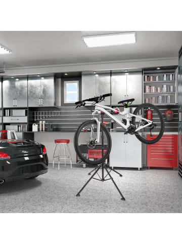 relaxdays Fahrrad-Montageständer in Schwarz - (H)110 - 190 cm