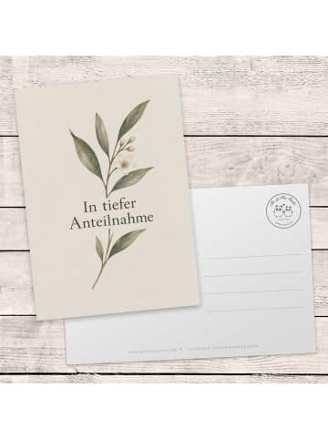 Mr. & Mrs. Panda Trauerkärtchen Zweig würdevoll Design mit Spruch in Weiß