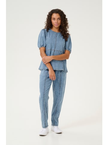 CULTURE Langarm-Bluse CUadele Relaxed fit in Blue Stone Wash