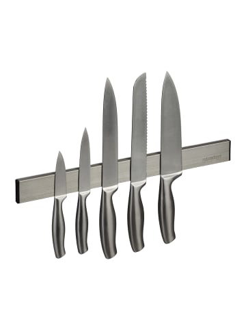 relaxdays Magnetleiste in Silber/ Schwarz - 40 cm