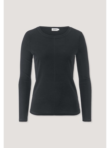 Hessnatur Hessnatur Longsleeve Slim aus Bio-Schurwolle und TENCEL™ Lyocell in schwarz