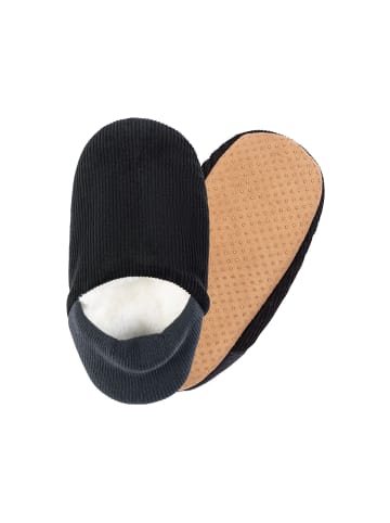 camano Slipper cosy corduroy 1er Pack warm & cozy in Schwarz